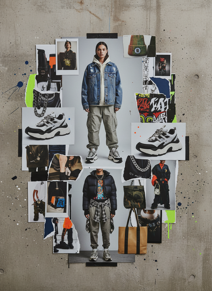 Streetwear style moodboard