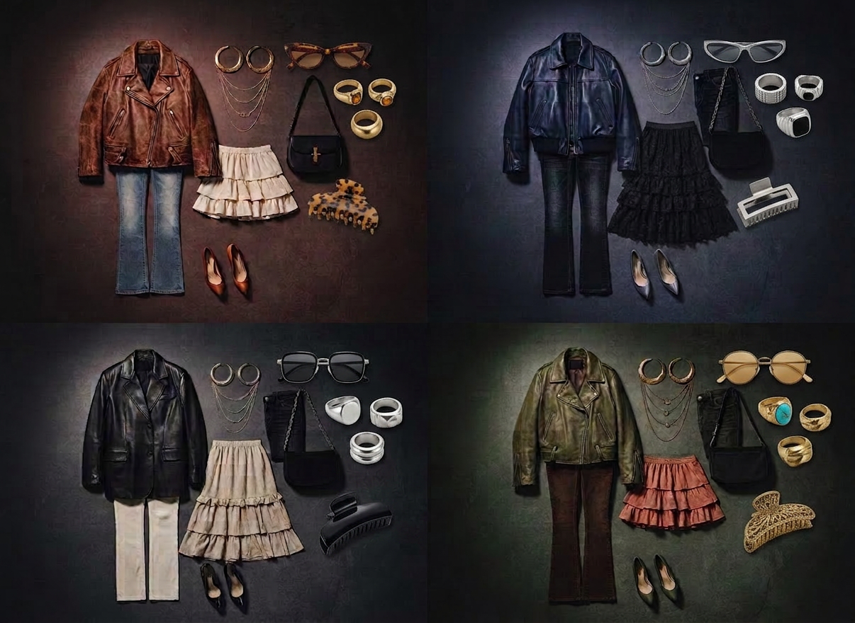 Add chunky rings, sunglasses, claw clips to panels